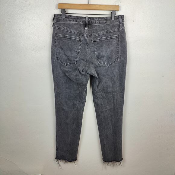 Madewell Curvy Stovepipe Jeans Womens 30 Gray Armand Wash Stretch Raw Hem S - Picture 5 of 9